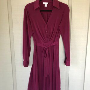 London Times Purple Long Sleeve Dress 10P